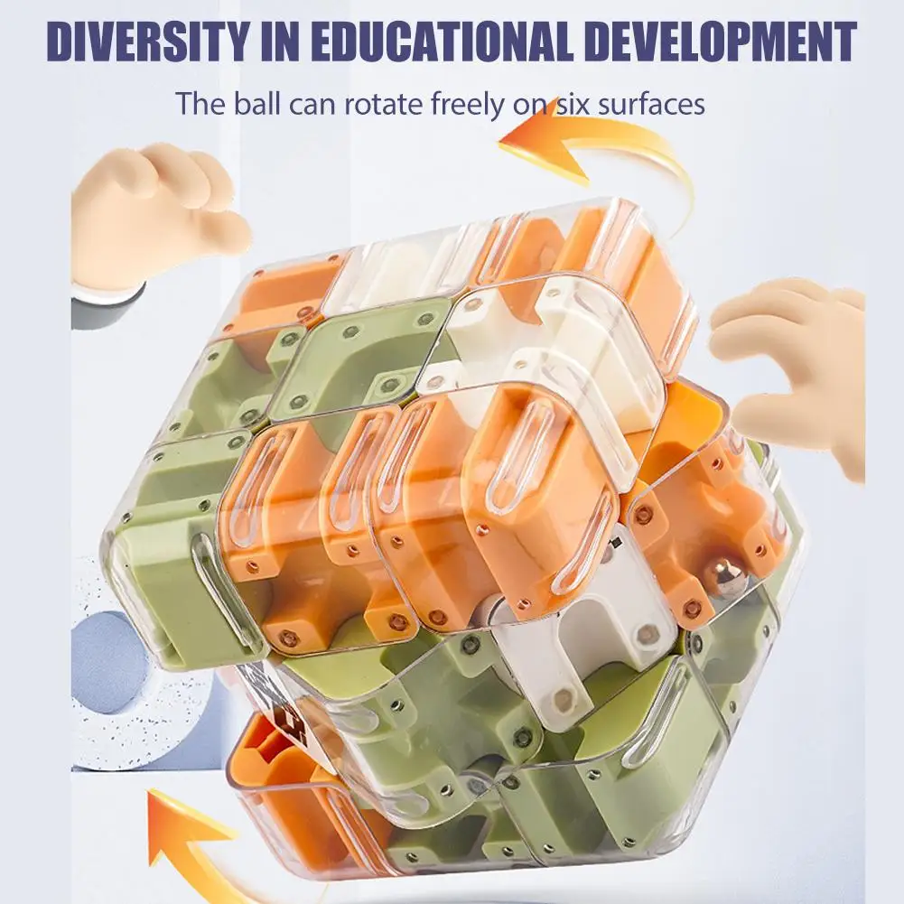 Labirinto 3D Cubo magico Cubo di terzo ordine Apprendimento Educazione Giocattoli creativi logici Puzzle Labirinto Cubo Pensiero Giocattoli Intelligen H4P5