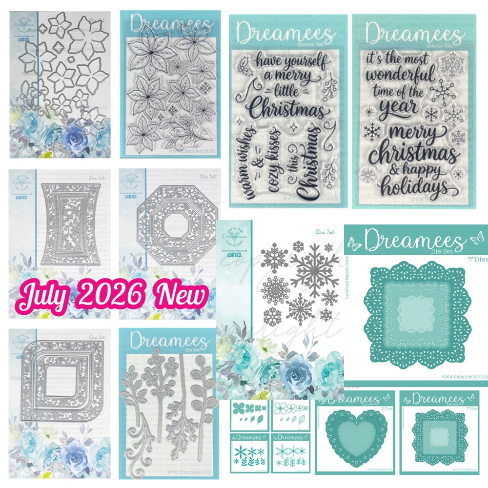 Dreamees Metal Cutting Dies for DIY Handmade Photo Album Scrapbook Christmas Die Cuts & Clear Stamps