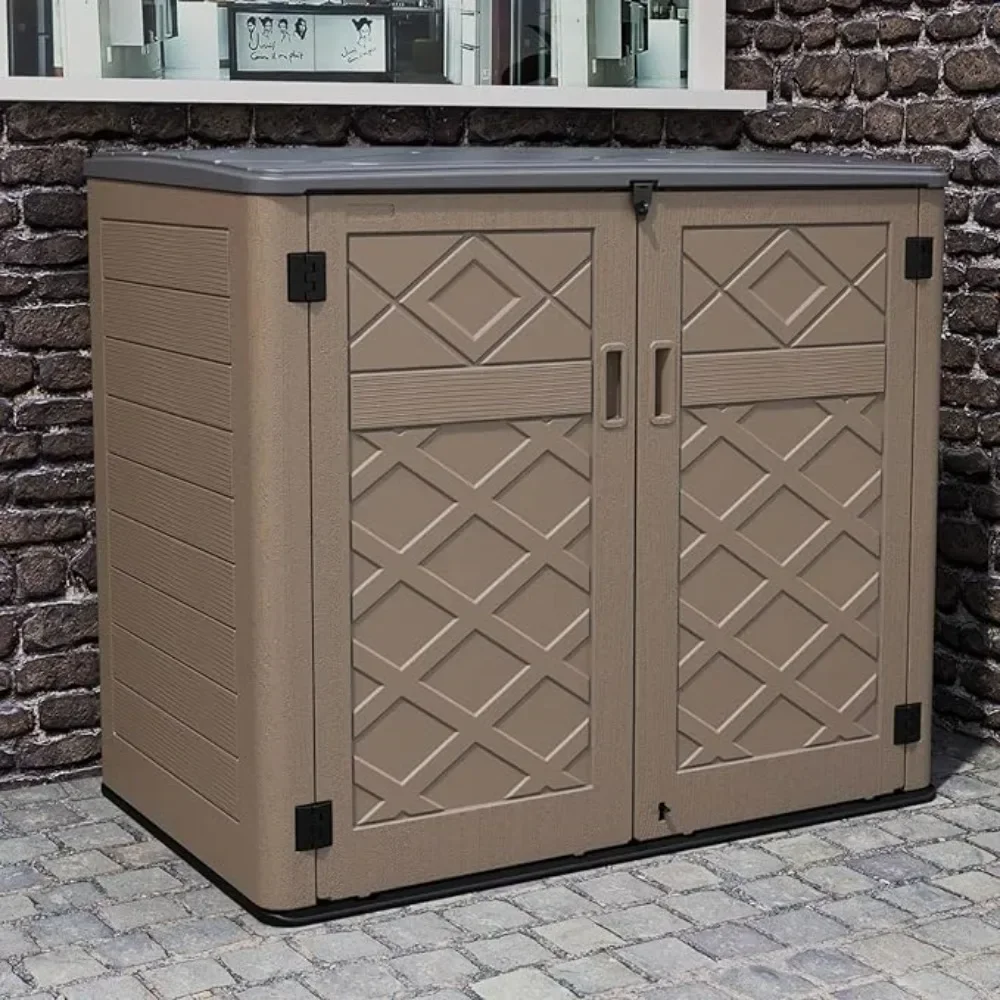 Storage Shed Weather Resistance, Multi-Purpose Outdoor Storage Cabinet Waterproof, Outdoor Storage Cabinet for Bike,Garbage Cans