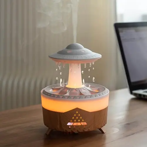 

Rain Cloud Night Light humidifier with raining water drop sound and 7 color led light essential oil diffuser aromatherapy