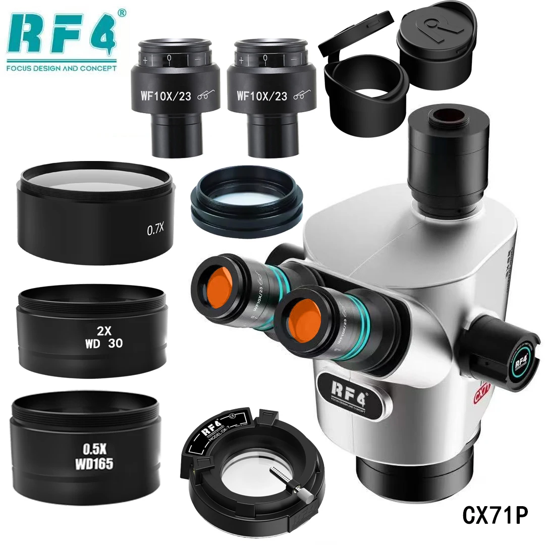 RF4-CX71P Mobile Phone Repair Microscope Lens Dual Anti-fatigue Design for Electronic Component Inspection Wide Field Of Vision