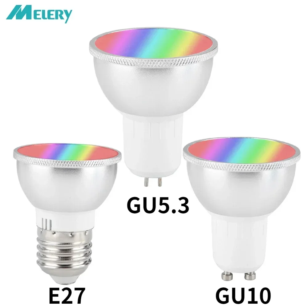 Melery Wifi akıllı ampul GU10 Alexa E27/GU5.3 LED lamba RGBWC renk değişimi 6W oturma odası banyo uzaktan Alexa Google tarafından ev