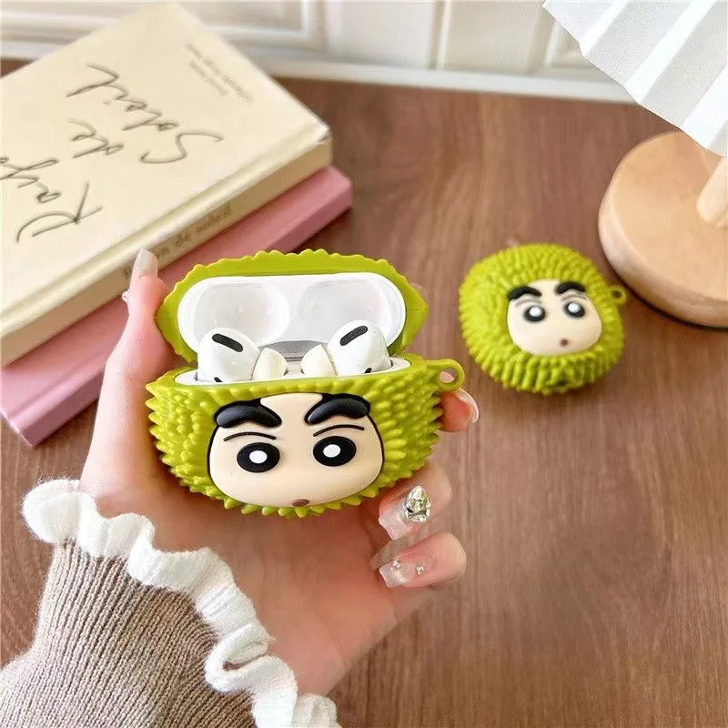 Cartoon Durian Crayon Shin Chan Airpodspro2 Wireless Bluetooth Headset Cover protettiva Iphone custodia in Silicone di terza generazione