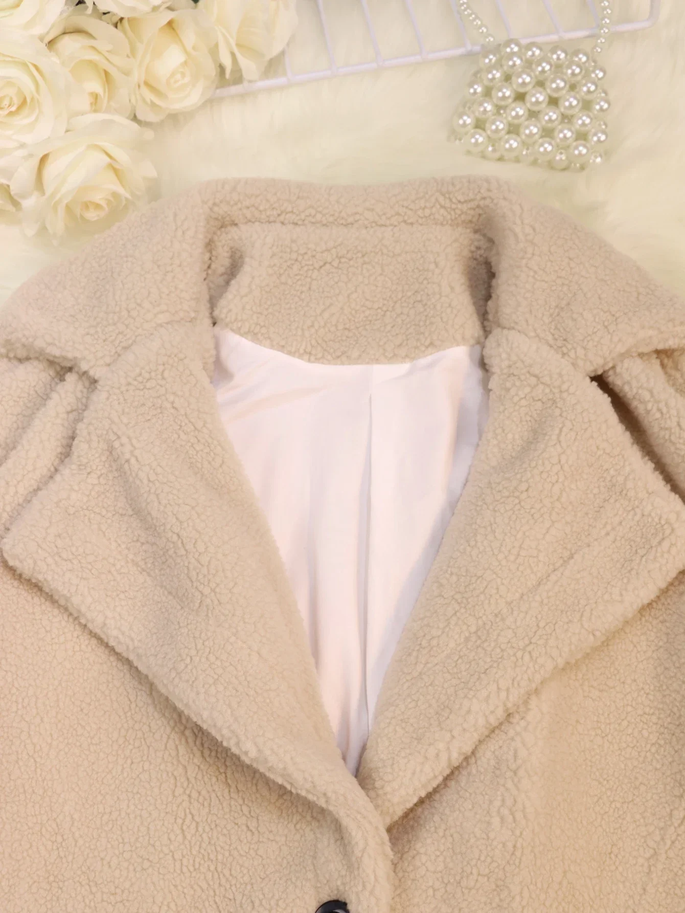 2024 Autumn &Winter Long Sleeve OuterWear for  Women’s Lamb Wool Single Breasted Casual Thick Warm Streetwear Jackets