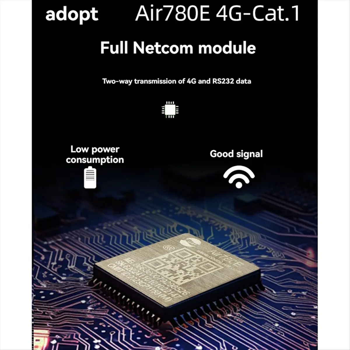 A14G Air780E 4G to RS232 Module 4G to RS232 Data Transmission Module Supports AT Firmware and LUATOS Development