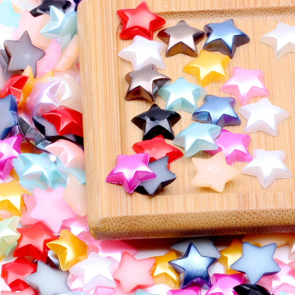 80 Pcs DIY Accessory Beads Star Decoration Craft Three-dimensional Paste Drill Half