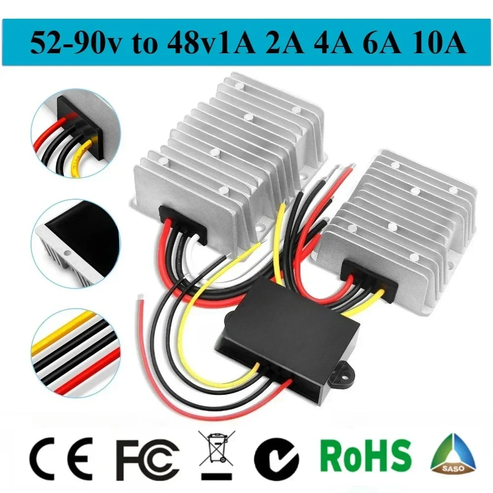 52-90V to 48V 1A 2A 4A 6A 10A DC Converter Step Down Buck Automotive Voltage Regulator Regulator for Car Device Efficiency CE
