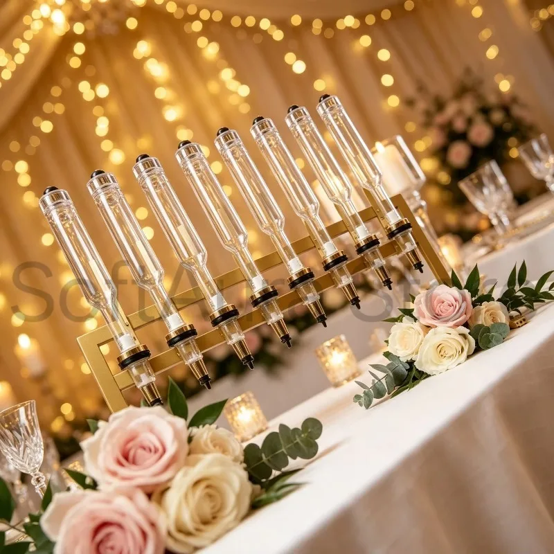 Golden 8 Units Multi-use Liquid Dispenser Liquor Perfume Essential Oil Container Wedding Bar Ornament