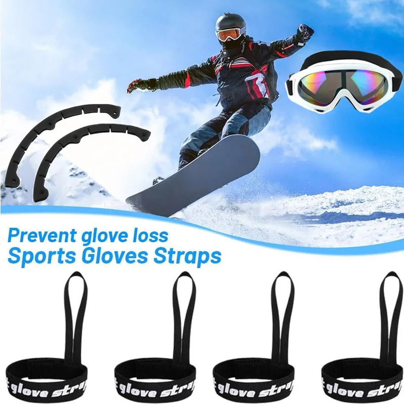 Guante deportivo con correa de seguridad, guantes de esquí, correa elástica para muñeca, esposas, barra de protección para Snowboard, Protector de puntas para Snowboard, accesorio de ajuste