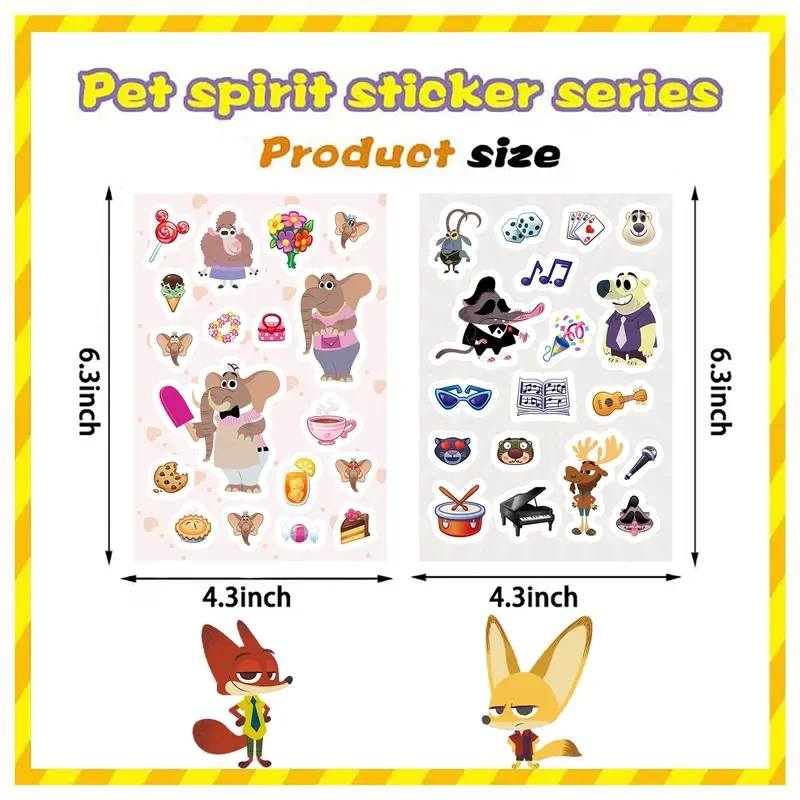 8 teile/satz Cartoon Zootopia 2 Serie Collage Diy Disney Anime Nette Judy Nick Faultier Tiere Aufkleber Tagebuch Dekoration Kinder Geschenke
