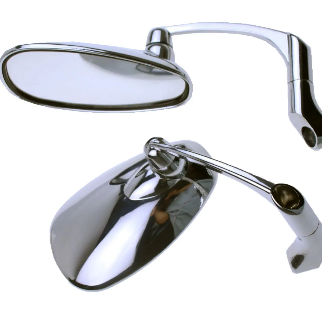 Motorcycle universal modified mirror large field of view metal mirror reflector reversing mirror electroplated silver retro retr