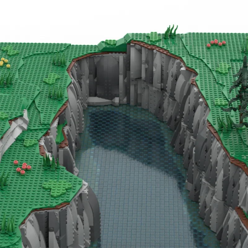 New 15425Pcs Famous Botw Game Series Great Plateau Pond Moc Street View Model Custom Puzzle Diy Creative Ideas Kids Toys Gifts