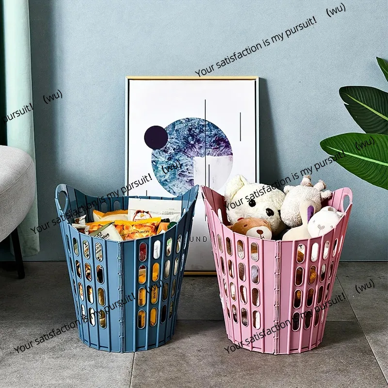 Bohemian Foldable Laundry Basket with Handle Durable Breathable and Lightweight Plastic Rectangular Design