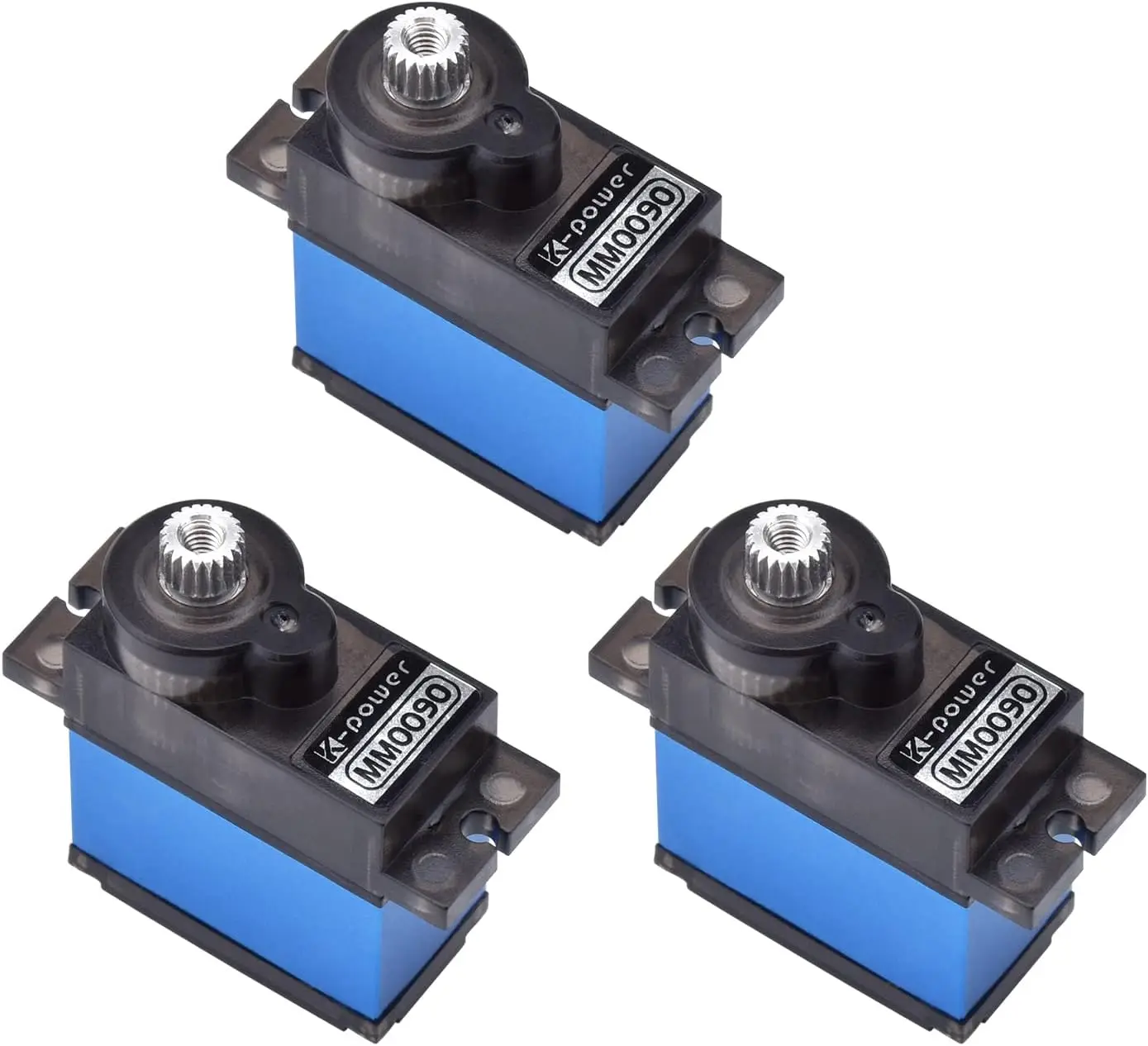 3pcs K-power MM0090 9g Micro Waterproof Servo, 1.9KG Torque Metal Gear Analog Motor for RC Car Robot Helicopter Plane
