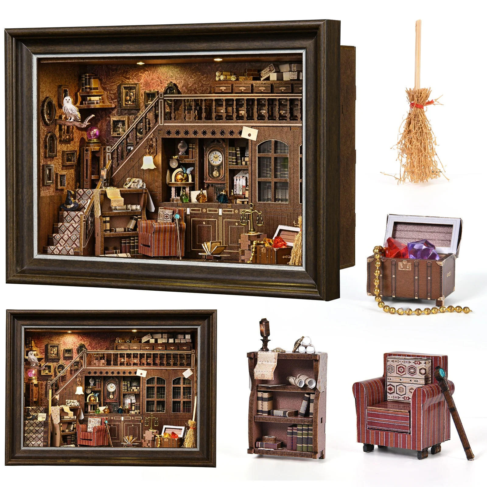 Secret Attic DIY Wooden Book Nook Shelf Insert Kit 6