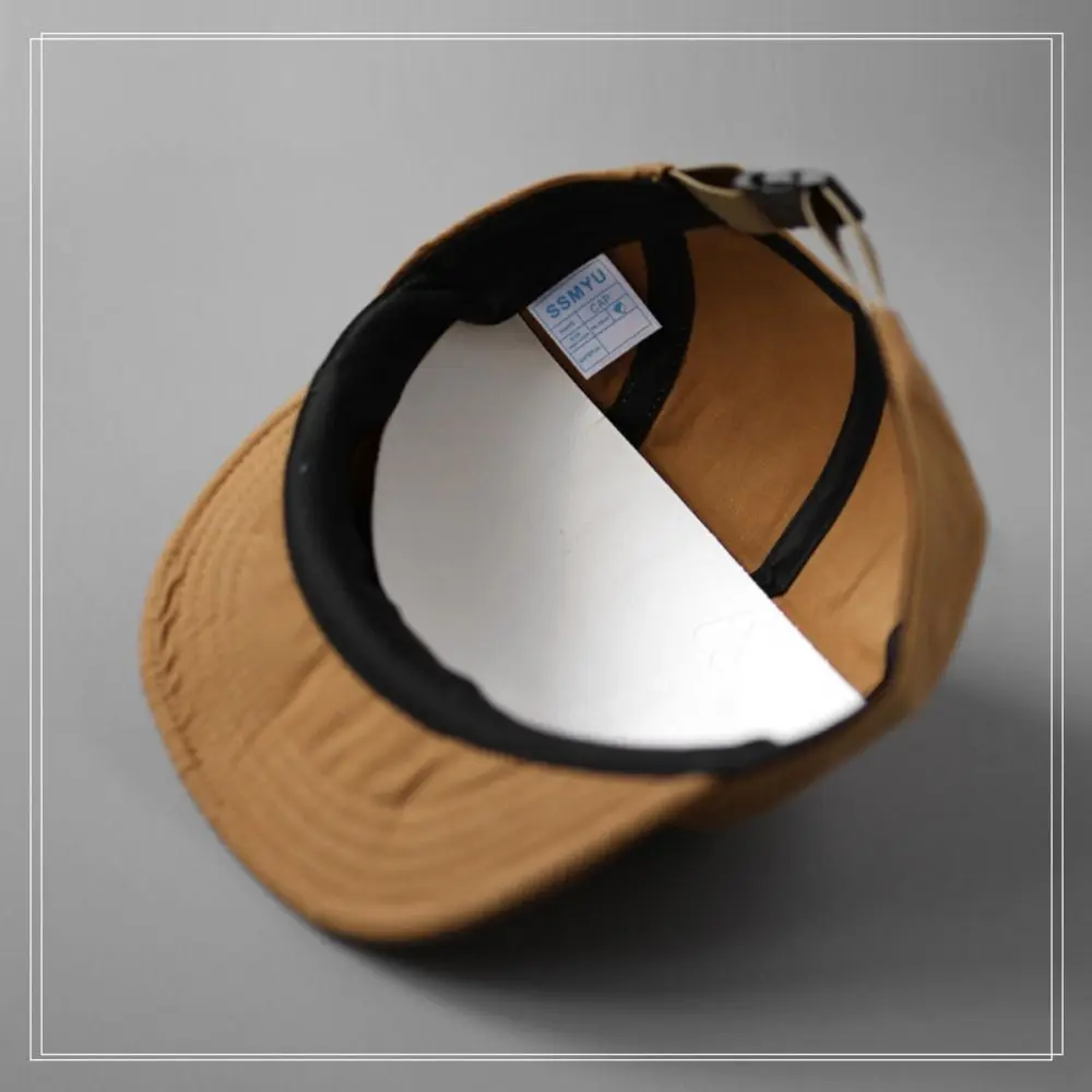 

Retro Short Brim Baseball Cap Breathable Cotton Flat-brimmed Sun Cap 5-Panel Letters Embroidery Trucker Hat