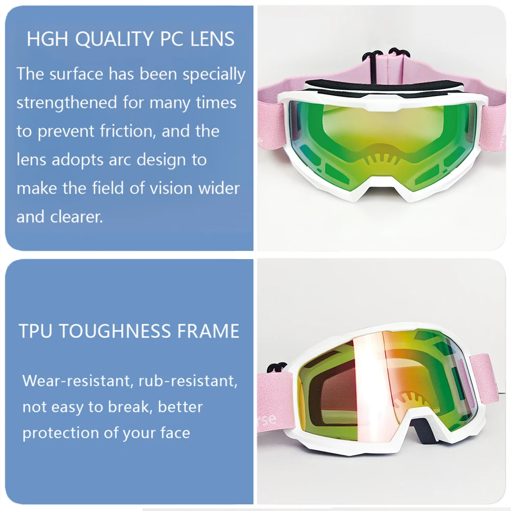 FBFU رجل امرأة التزلج على الجليد نظارات الشتاء التزلج نظارات الرياضة في الهواء الطلق ركوب الدراجات النارية يندبروف حماية النظارات الشمسية #4