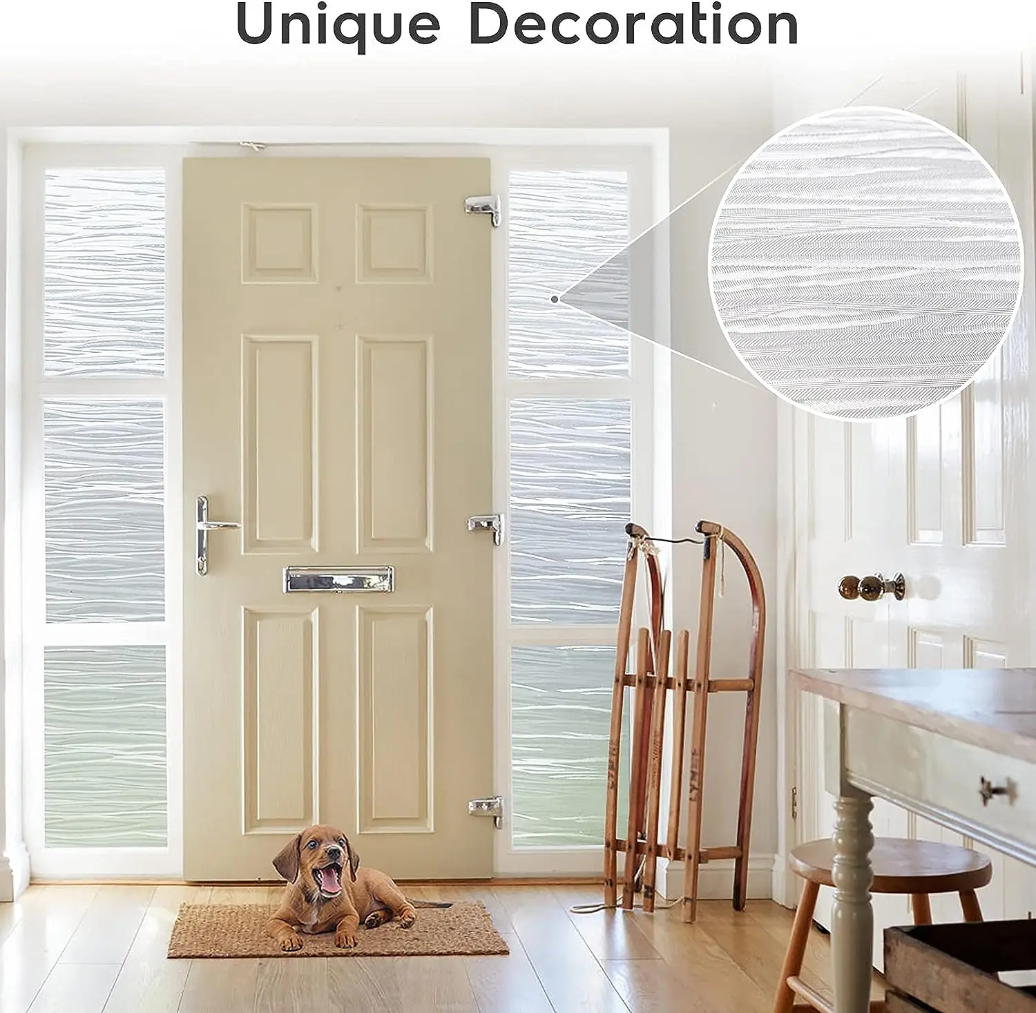 Window Privacy Film Frosted Glass Film Removable Vinyl Door Window Coverings UV Blocking Self Static Cling for Home Decor