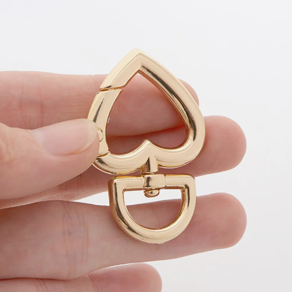 

8Pcs Metal Heart Shaped Keychain Clips Spring Snap DIY Jewelry Accessories Versatile Use Zinc Alloy Bag Clasps