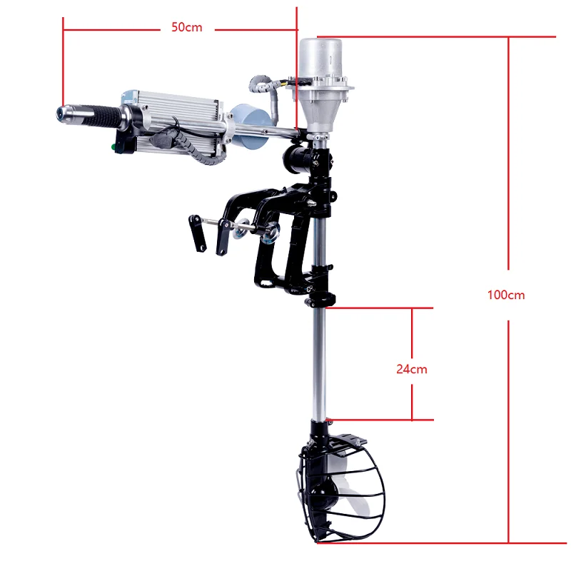 

Electric Brushless Outboard Motor Boat Engine 12/24V Fishing Kayak Propeller Aluminum Alloy Hanging Machine