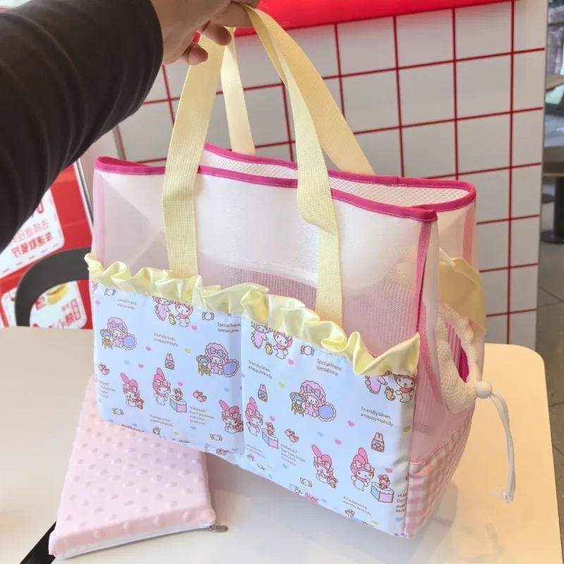 My Melody Portable Pet Carrier with Mat, Breathable Crossbody & Handheld Travel Bag for Cats and Small Dogs