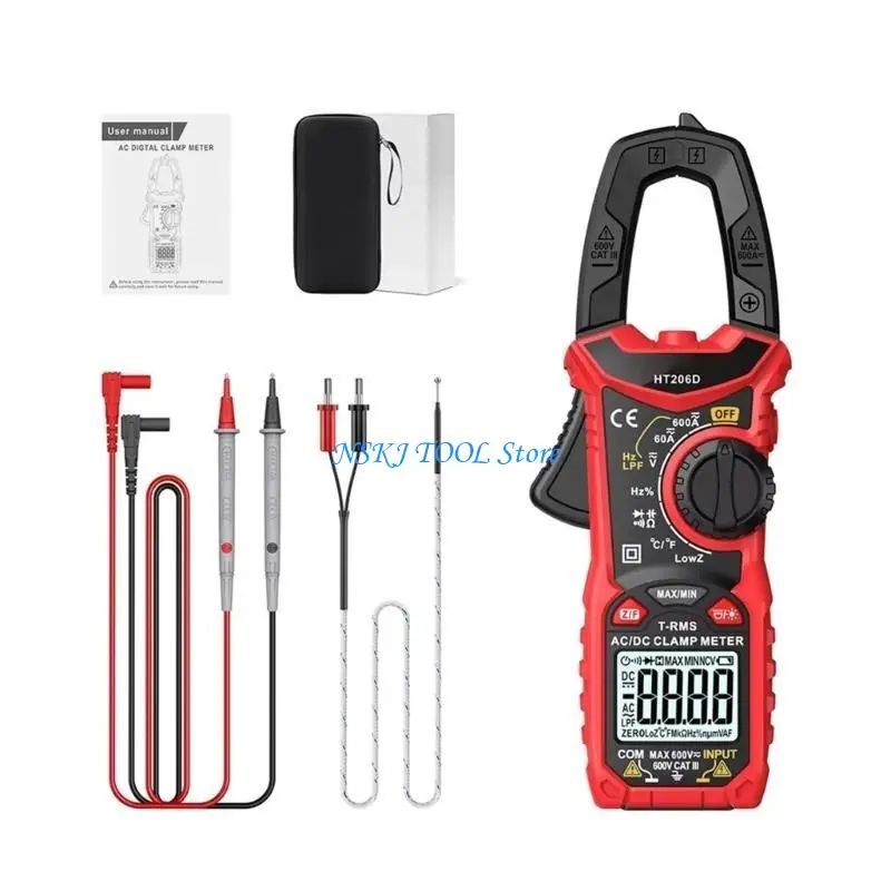 L8RC HT206D High Precised Clamp Meter Multimeter for Current Voltages Resistance and More with Clear LCD Display - Image 5