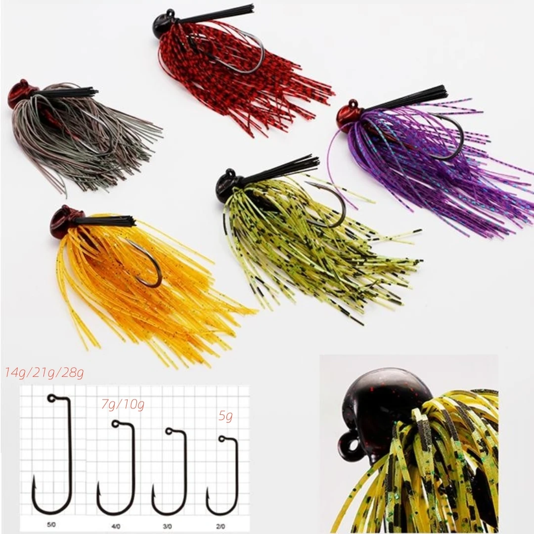 

1/3pcs Casting Finesse Football Jig 5/10/21/28g Skirt Lure DIY Fishing Spinner Wobbler BuzzBait Chatterbait Swimbait HeyLure