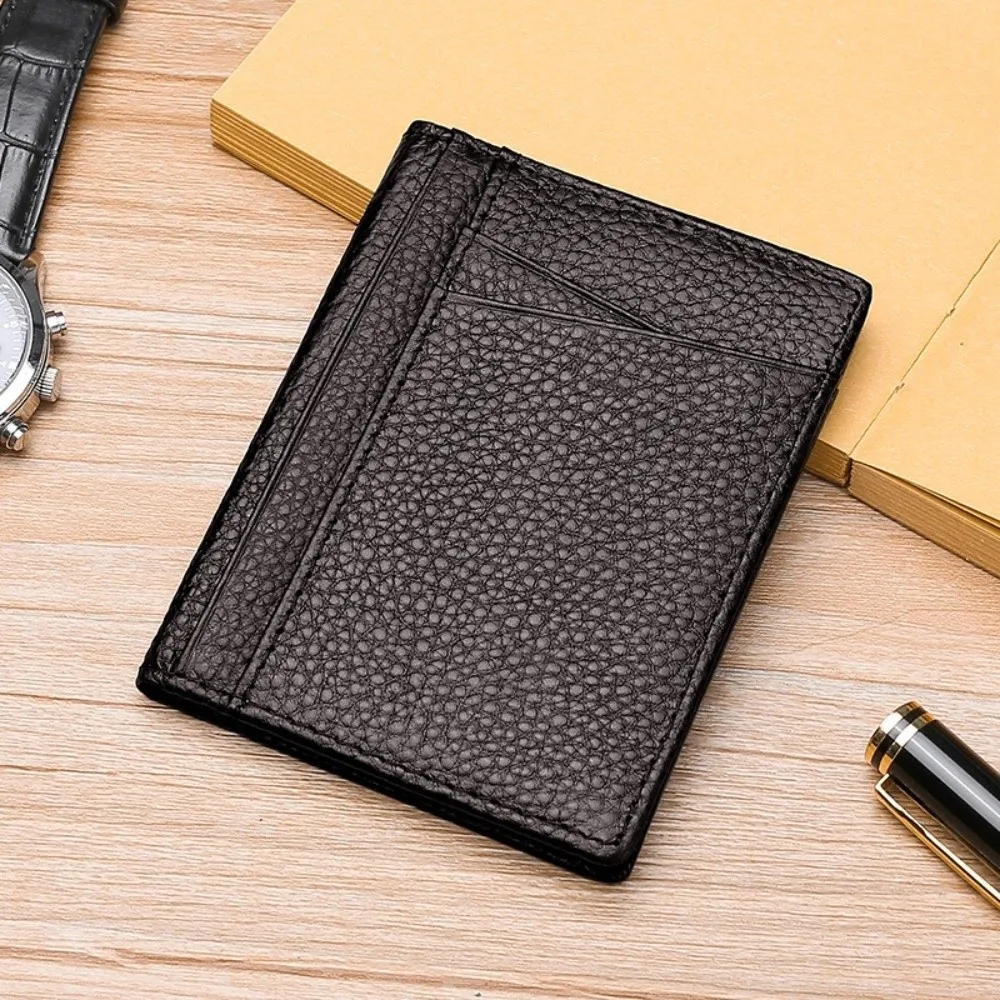 

Simple Leather Male Card Holder Portable Multifunction Credit Card Holder Minimalist Ultra Thin ID Card Holder Unisex