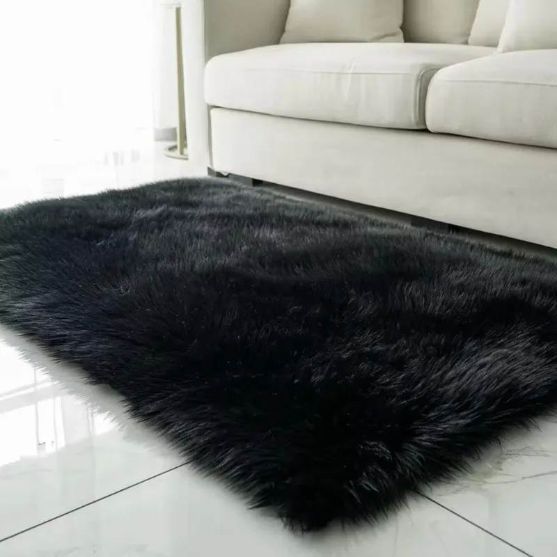 

Customized colorful square faux fur fake sheepskin shaggy area rugs and carpets