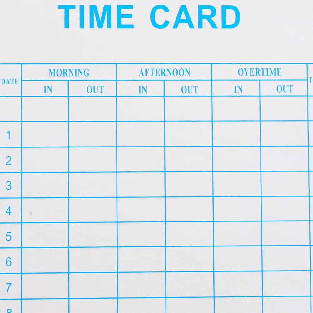100 Pcs Card Time Clocks Classroom Money Reward System Attendance Management Cards