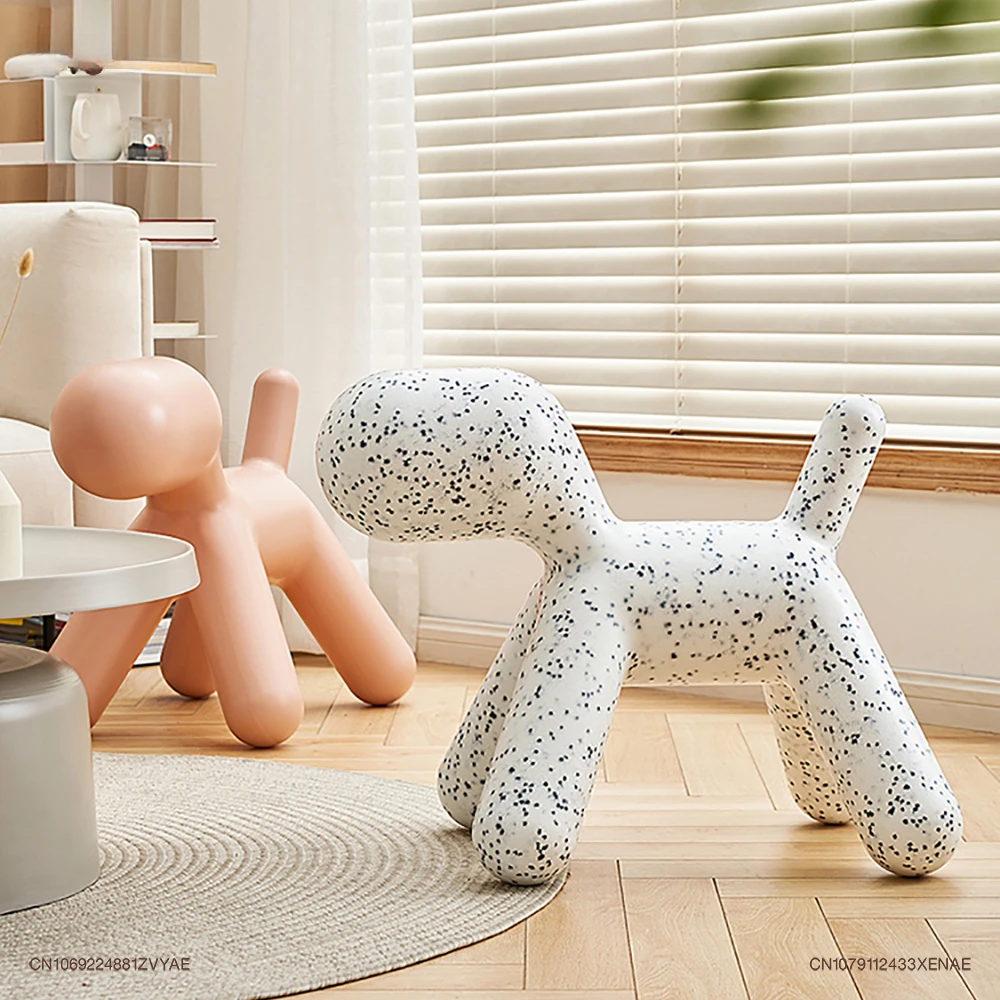 Nordic Creative Design Dog Chairs Stool Plastic Cartoon Animal Spot Dog Chair Stool Shoe Changing Bench Wholesale Home Furniture