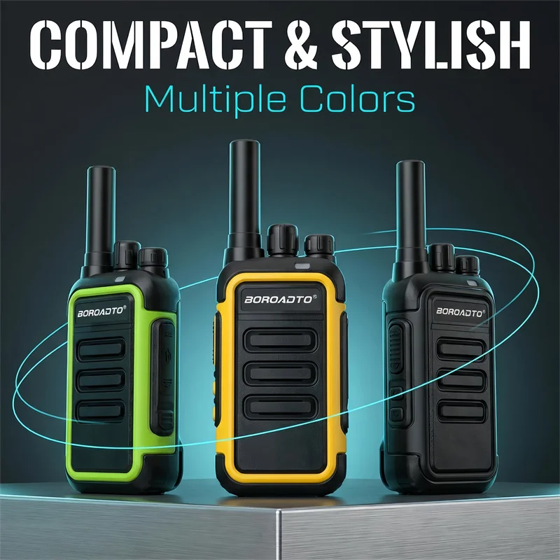 携帯用2台セット-ミニトランシーバー-uhf-400-470mhz-type-c-usb充電-vox-16チャンネル-長距離通信対応-2ウェイ無線機。キャンプ、ホテル、狩猟に最適。