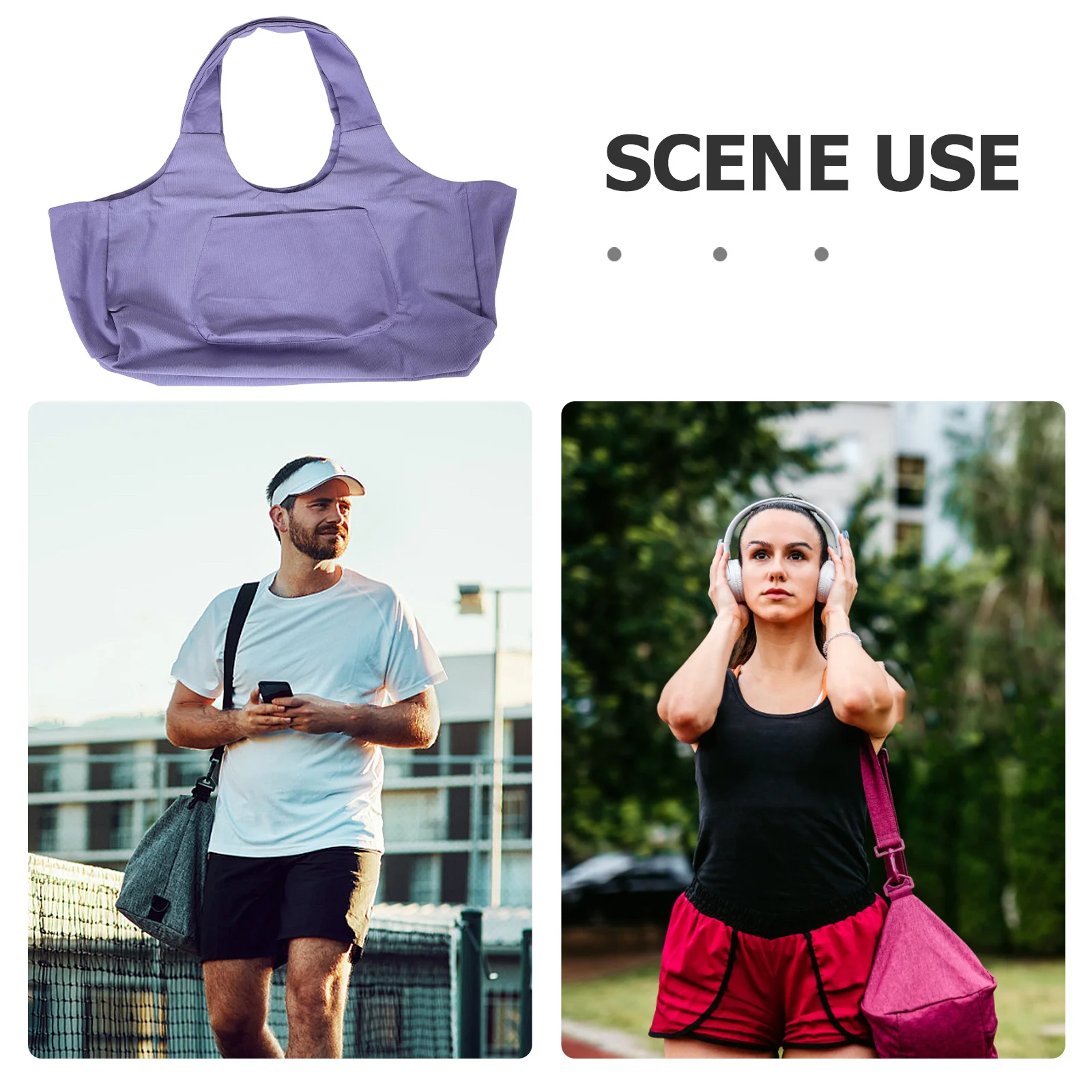 حقيبة يوجا فاخرة للنساء، حقيبة لياقة بدنية كبيرة جدًا، قماش سميك، خفيف الوزن، منظم السفر الكل في الجسم #6