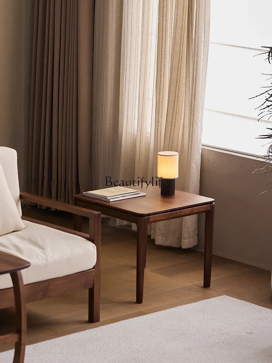 

yj32 Nordic solid wood small coffee table modern simple North American black walnut small square table