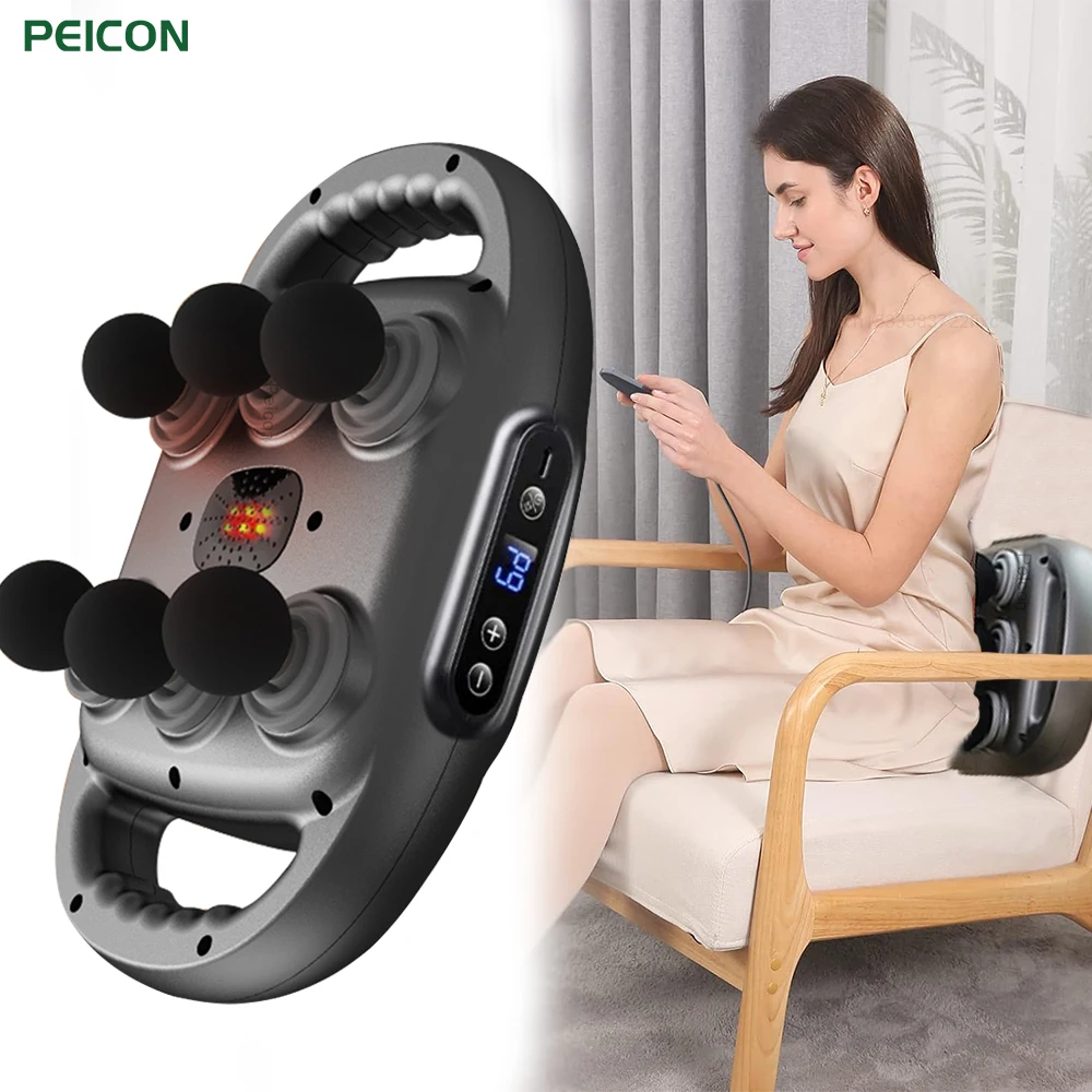 Fascia Gun Six-head Muscle Relaxation Massage Gun Electric High-Frequency Vibration for Neck Shoulder Waist Body Massager