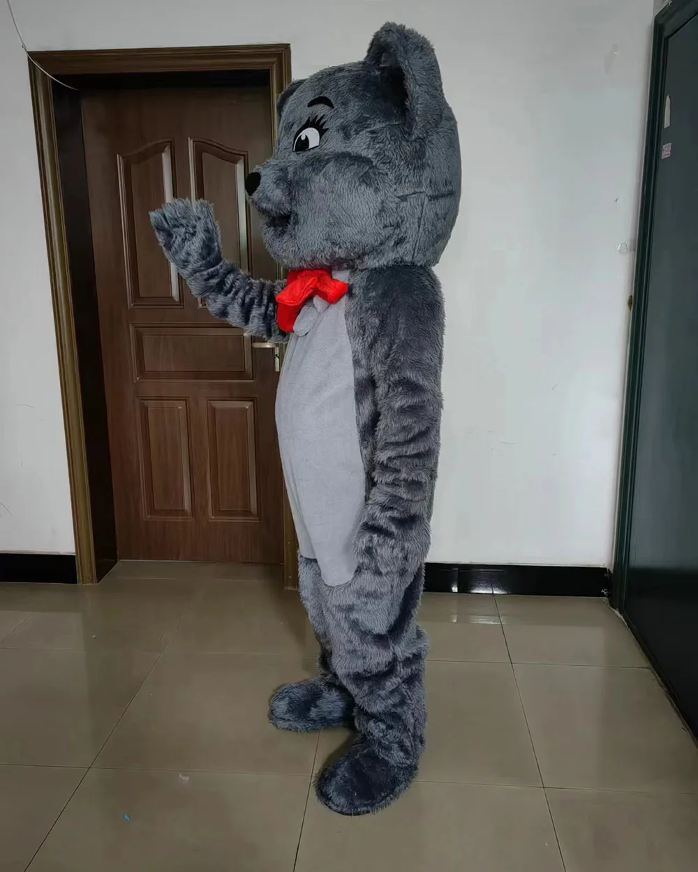 Cosplay Cartoon Show weiße Katze Maskottchen graue Katze Kostüm Werbe zeremonie Kostüm Party Tier Katze Karneval Leistung pr