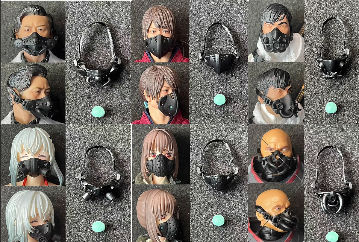 

YYDS 1/12 Soldier Doll Accessories Soft Rubber Face Shield Model Toy Fit 6'' Action Figure Fang Datou HASUKI Etc Body In Stock