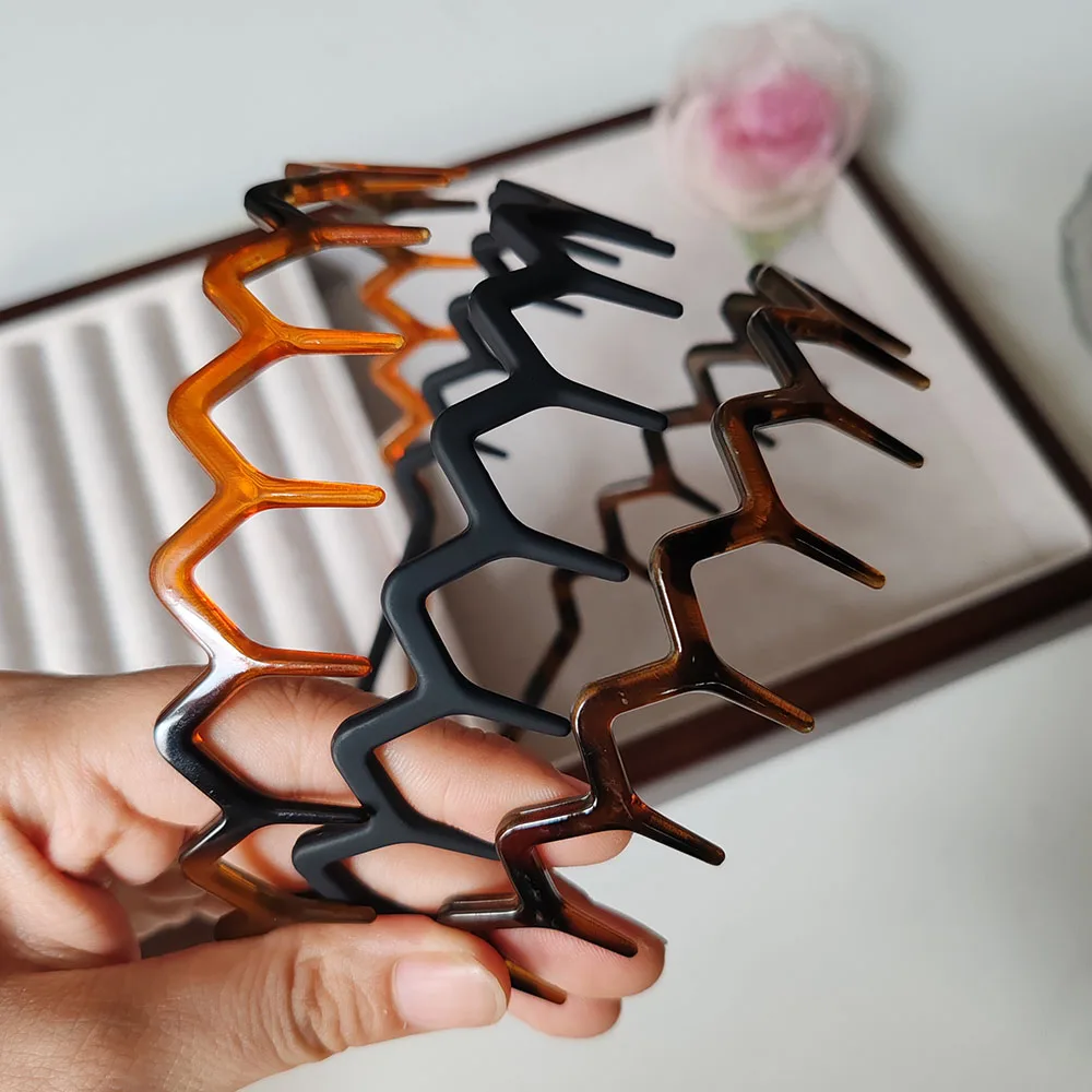 2pc Retro Leopard Schwarz Lünette Haarbänder Stirnbänder für Frauen Mädchen Vintage Hoop für Party Washface Werkzeug Haar Bands zubehör – Detail 1