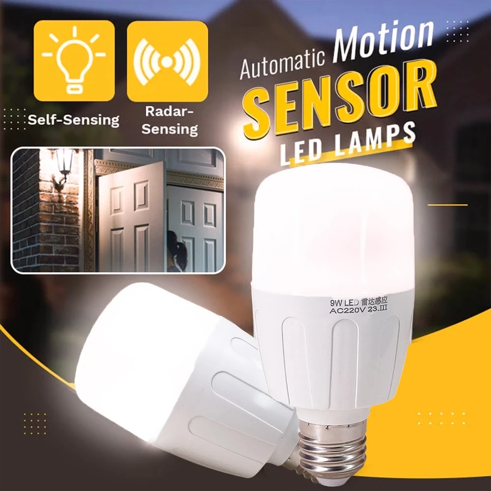 LED Radar Sensor Glühbirnen AC220V Lampara LED 5W 7W 9W Smart Light Lampa ras E27 Radar Bewegung für Garage Licht Home Assistant