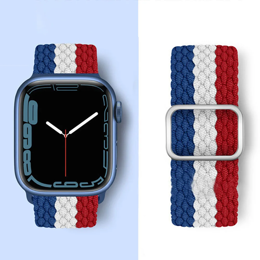 Nylon Loop Strap for Apple Watch Band Ultra 49mm 45mm 41mm 44mm40mm 42mm 38mm Elastic Braided Bracelet for Iwatch Series 87654SE