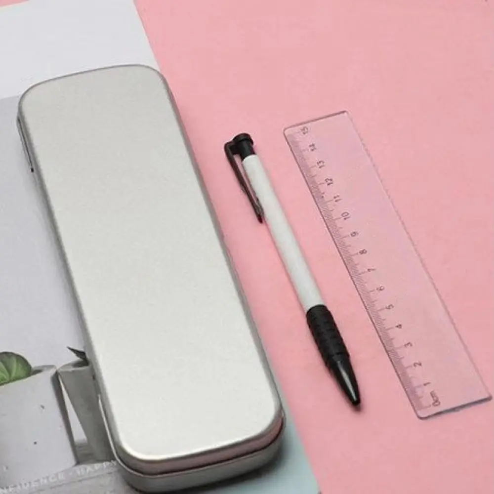 1Pcs New Rectangular Metal Pen Box Versatile Fountain Pen Pencil Case Spacious Tinplate Box