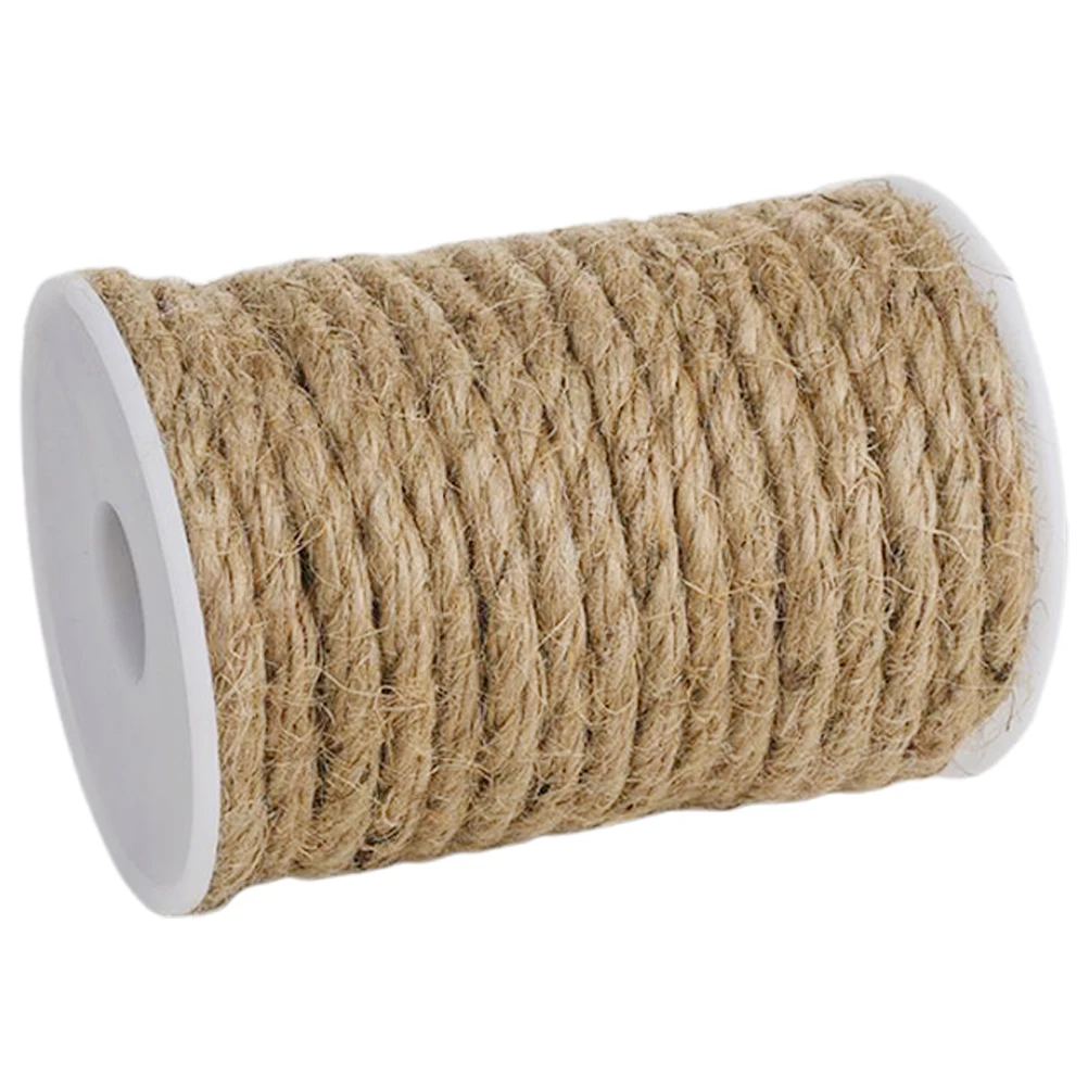 

1pcs Thick 12Mm Natural Jute Durable Brown For Diy Crafts Gardening Cat Scratching Posts Home Decor Outdoor Projects String Cord