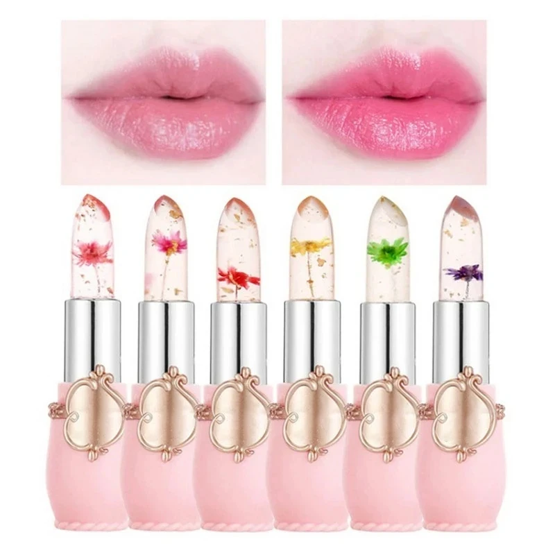 Make-up 6 stücke Lippenstift Set Blume Gelee kristall klare lang anhaltende Feuchtigkeit Lippen Farbwechsel rosa Lip gloss Kosmetik 2024