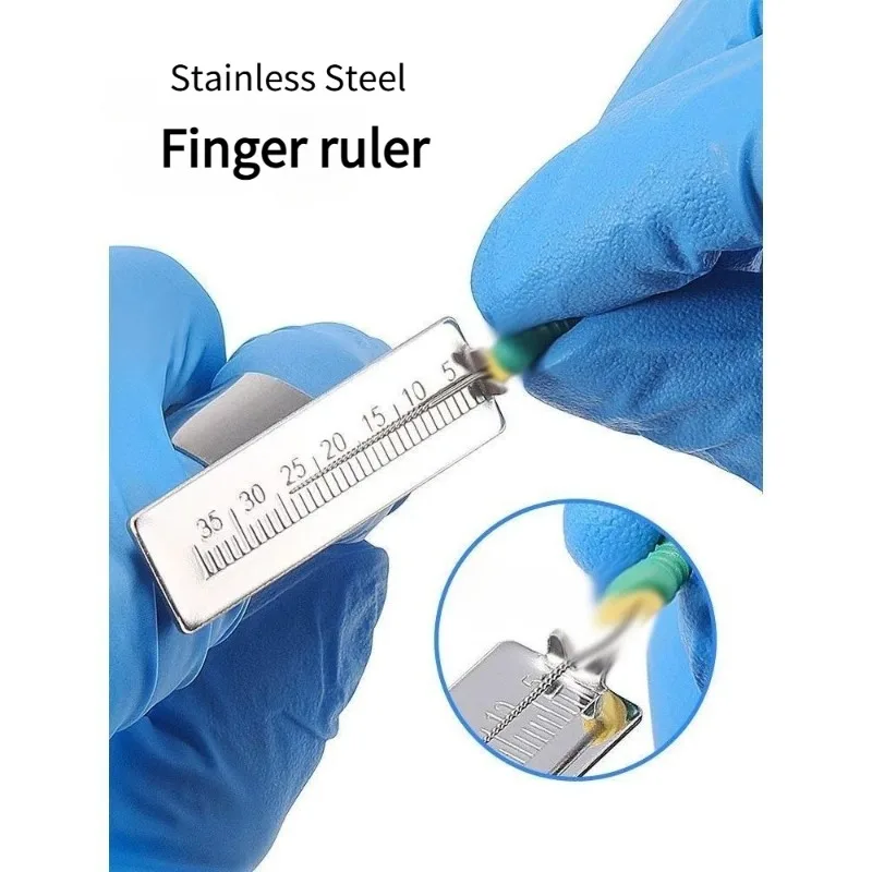 Dental Aluminum Alloy Finger Ring Ruler Root Canal Measuring Ruler Stainless Steel Triangular Caliper Oral Measurement Tools