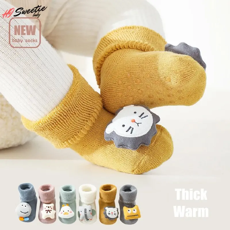 

Terry Newborn Baby Socks Autumn Winter Warm Thickened Boy Gilrs Socks Doll Dispensing Non-slip Children Floor Socks 0-3 Years