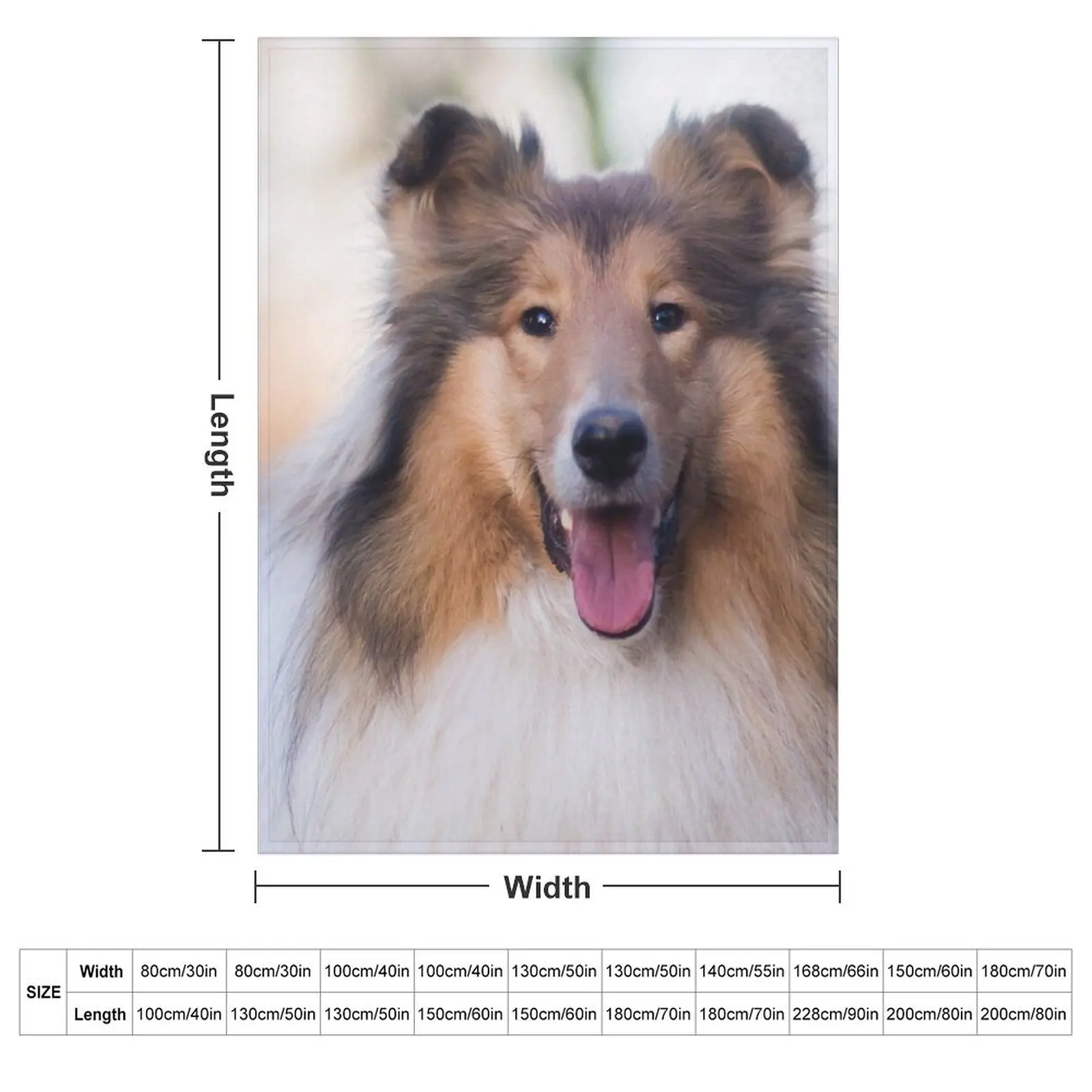 Rough Coated Collie Photo Throw Blanket couch cozy soft plush fuzzy picnic outdoor blanket