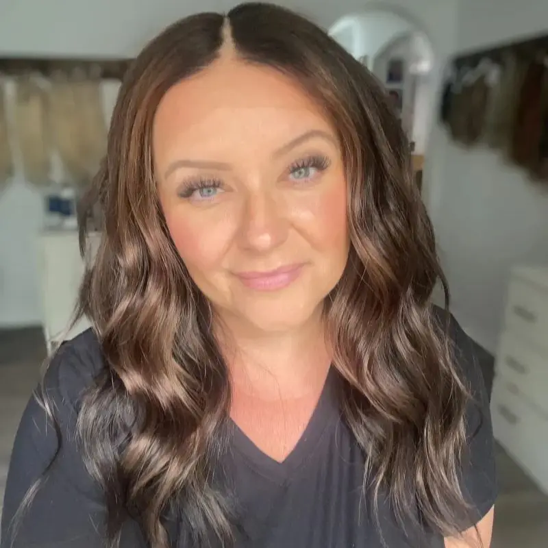 14 بوصة موجة قصيرة بوب 13x4 أومبير الشوكولاته البني تسليط الضوء على الاصطناعية HD الدانتيل شعر مستعار أمامي واقعية شعري شعر مستعار عالي الجودة #3