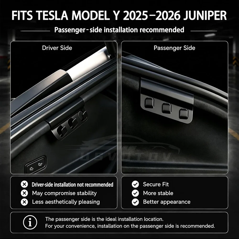 Für Tesla Model Y YL Juniper: Haken für den Kofferraum, Sitzknopf, Halter für Einkaufstaschen, Regenschirmhalter, Aufbewahrungszubehör. – Detail 7