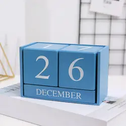 Classic Desk Calendar Desk Calendar Block Rustic Wooden Blocks Desk Calendar for Home Office Decor Reusable Farmhouse Perpetual