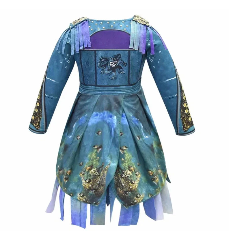 2025 New Descendants 3 Mal Evie Audrey Bertha Cosplay Girls Halloween Costume For Kids Children Party Fancy Dress☆★ee☆★